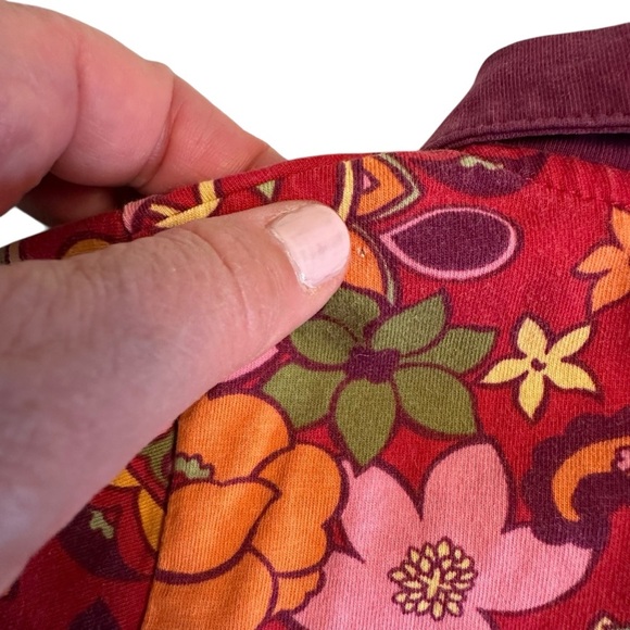 Hanna Andersson | Little Girl Red & Pink Floral Shirt Dress  Size 4T - Picture 4 of 8